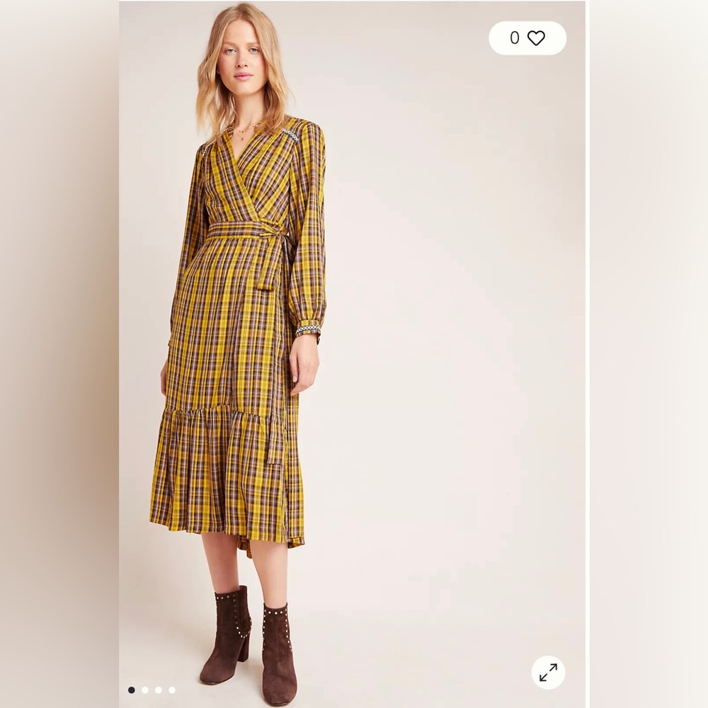 Anthropologie, Small Petite wrap around maxi dress